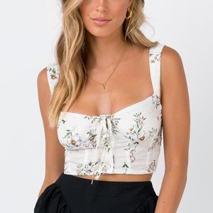 White floral crop top NWT